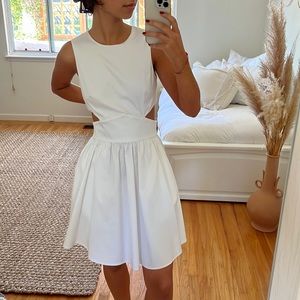 French connection vintage white side cutout dress
